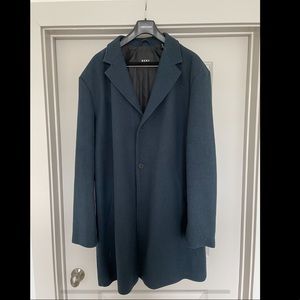 DKNY Mens Wool Overcoat XXL Blue - Great condition, perfect for fall and winter!